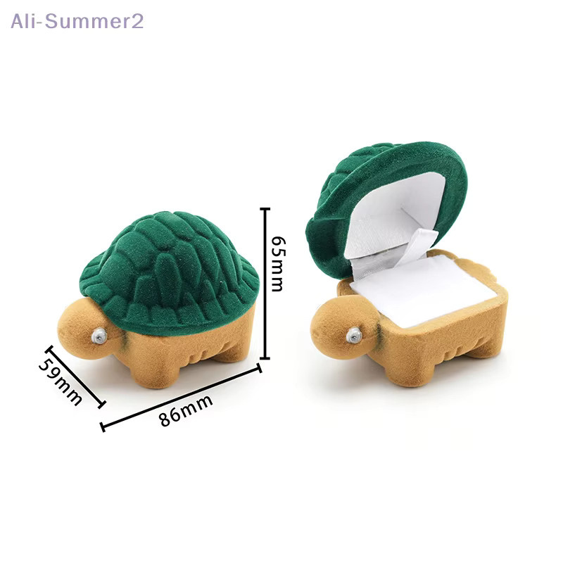 Niedliche Schmuckschatulle in Schildkrötenform, grüne Ringbox mit weicher Beflockung für Mädchen - Bild 4