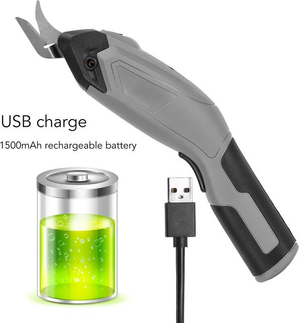 OutsideWorld Elektrische Akku-Schere aus Aluminiumlegierung mit ergonomischem Griff und USB-Ladung in Grau - Bild 1