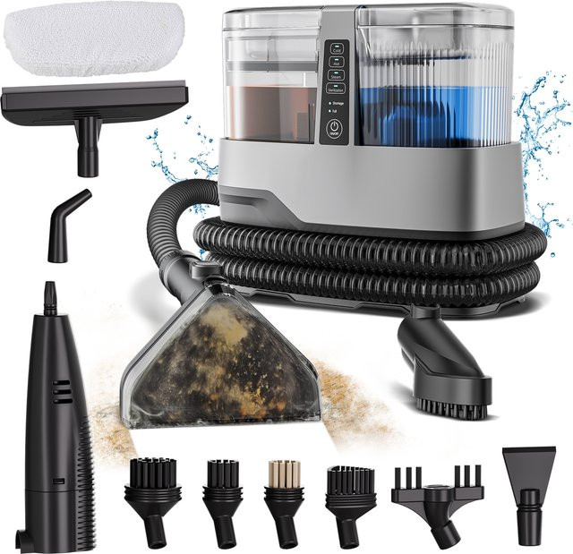 CROSIKO C688B Dampf-Staubsauger mit 1800W, 17KPa Saugkraft und getrennten Tanks für Haus und Auto - Bild 1