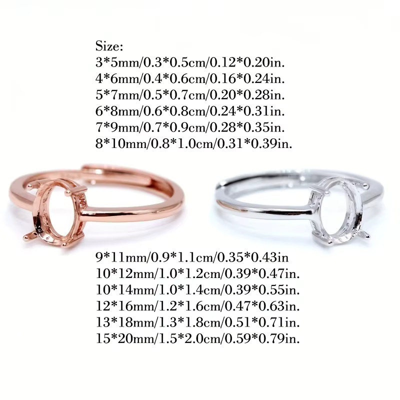 weainy Ring 925 Sterling Silber, Rose Gold, Oval, 4-polig - Bild 2