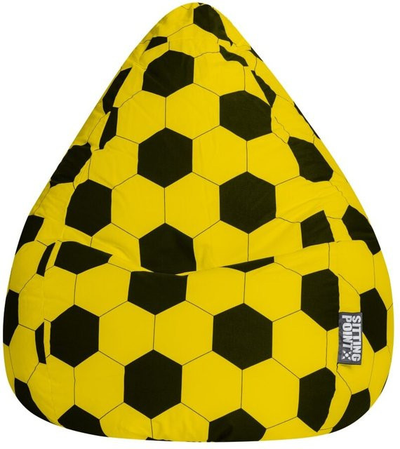Sitting Point BeanBag FANKURVE XL im Fußball-Design, gelb-schwarz-mehrfarbig - Bild 1