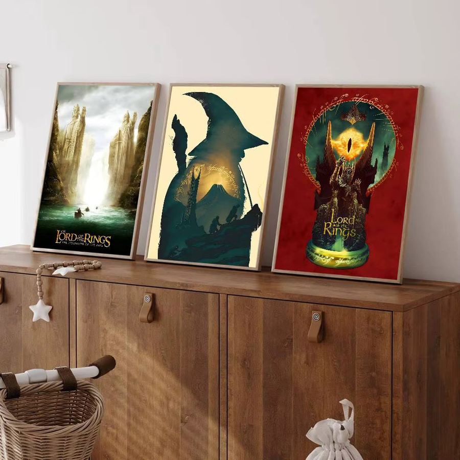 Rastar Der Herr der Ringe Film- und Anime-Poster, selbstklebende Wandkunst aus weißem Kraftpapier, mehrfarbig - Bild 3
