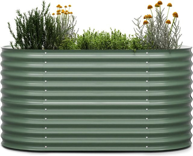 Blumfeldt High Grow Hochbeet aus Stahl-Wellblech in Dunkelgrün, B/T/H: 160 x 80 x 80 cm - Bild 1