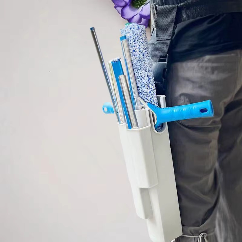 Professioneller Belt-Mounted Window Cleaning Holster Solarpanel-Rakelhalter mit werkzeuglosem Clip-System in Weiß, B/T/H: 32,0 x 10,0 x 6,0 cm - Bild 3