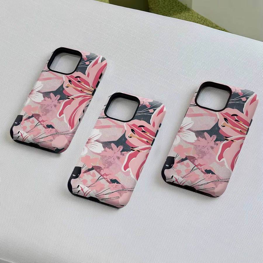Aurea Case Matte Bumper MagSafe kompatible stoßfeste Hülle für iPhone 13 bis 17 Pro Max in Schwarz, Rosa und Lilie - Bild 3