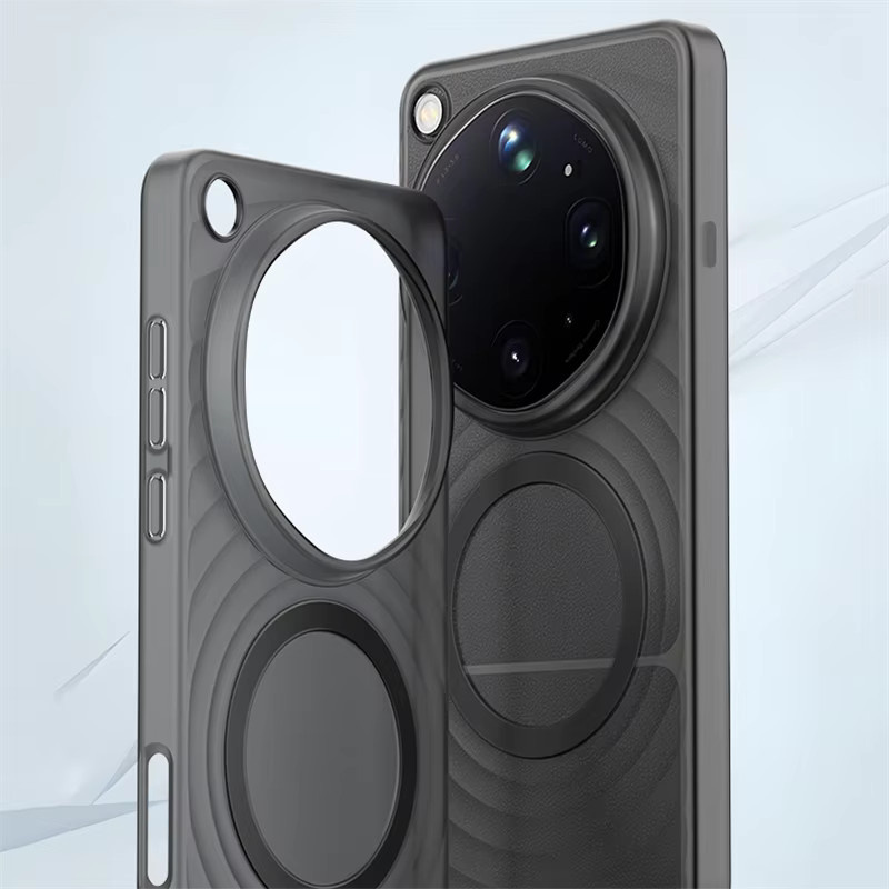 Transparente Vivo X300 Ultra Handyhülle mit Wellenmuster und MagSafe Magnetfunktion in Schwarz - Bild 4