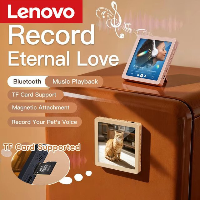 Lenovo Magnetischer Bluetooth-Lautsprecher und Haustier-Fotorahmen in Pink mit Audio-Wiedergabe über Speicherkarte - Bild 1