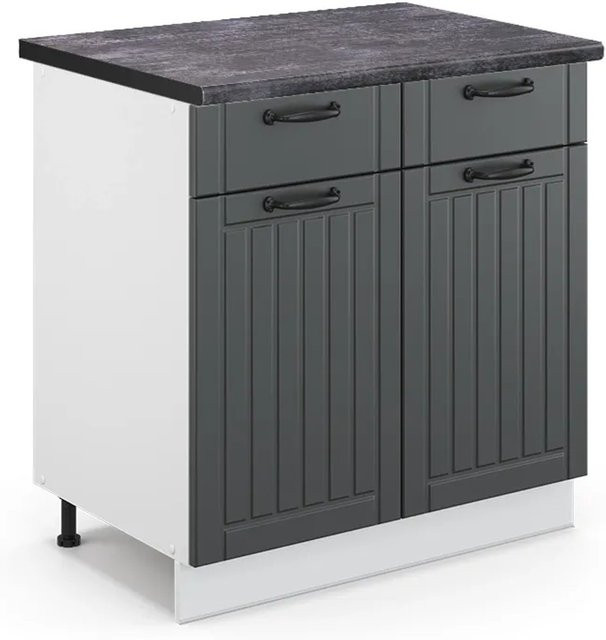 Vicco Küchenunterschrank Fame-Line in Anthrazit und Weiß im Landhausstil mit einer Breite von 80 cm - Bild 1