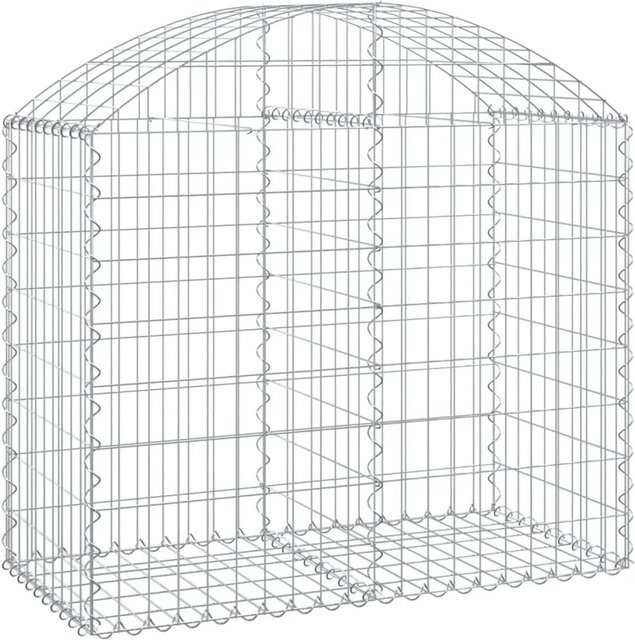 vidaXL Gabione mit Hochbogen aus verzinktem Eisen in Silber, B/T/H: 100 x 50 x 80/100 cm - Bild 1