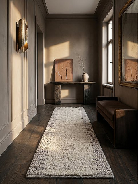 Läufer Bordüre Kadima Design von MEDWAY in Beige mit Reliefstruktur, B/T: 60 x 230 cm - Bild 1