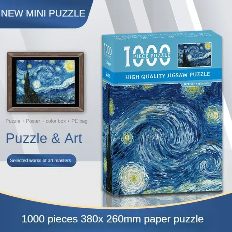 MaxRenard Mini-Puzzle Berühmtes Ölgemälde Van Gogh, 1000 Teile - Bild 2