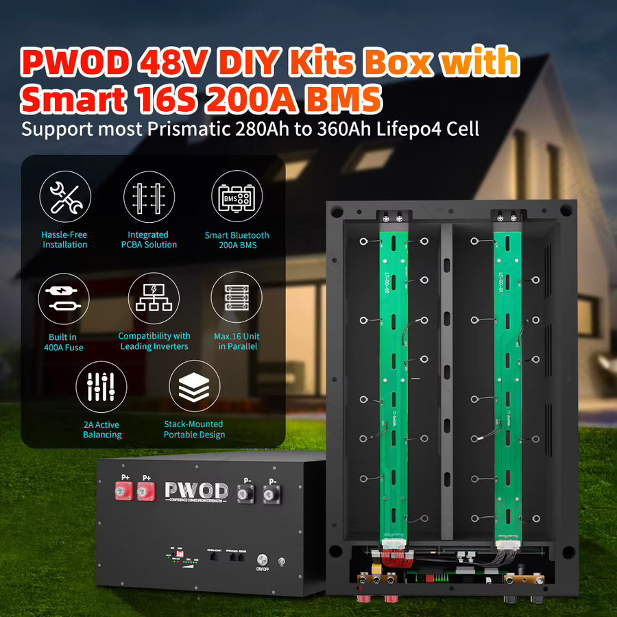 Fullfutura LiFePO4 Akku DIY-Kit mit Batterie-Kompressionsvorrichtung, 320Ah Lithium-Eisenphosphat-Zelle für 12V 24V 48V Systeme - Bild 5