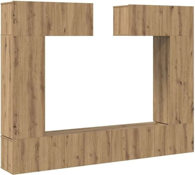 vidaXL TV-Schrankset 6-teilig Wandmontage Artisan-Eiche Braun aus Holzwerkstoff mit Maßen L x B x H: 80 x 30 x 30 cm, 90 x 30,5 x 30 cm und 100 x 30 x 30 cm - Bild 1