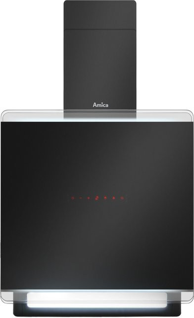 Amica Dunstabzugshaube KHF 695 600 S in Schwarz mit LED-Display für Abluft oder Umluftbetrieb - Bild 1