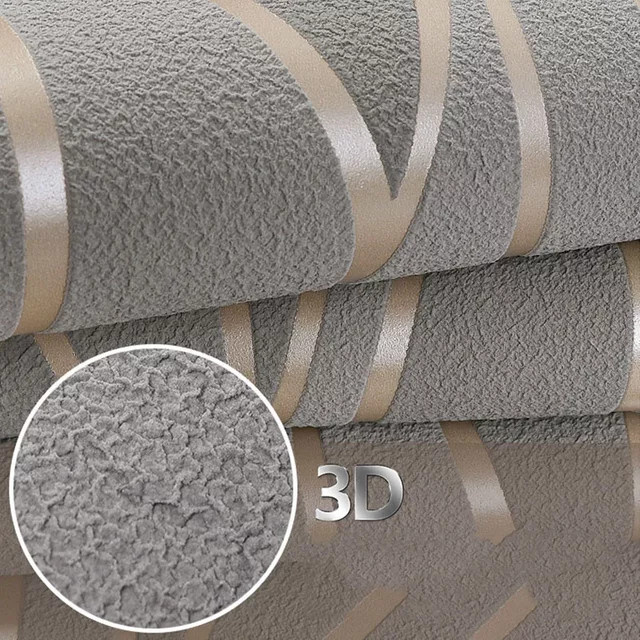 Moderne Vlies Tapete DZQ in Beige mit geometrischem 3D Wellenmuster und Streifen für Wohnzimmer und Schlafzimmer - Bild 1
