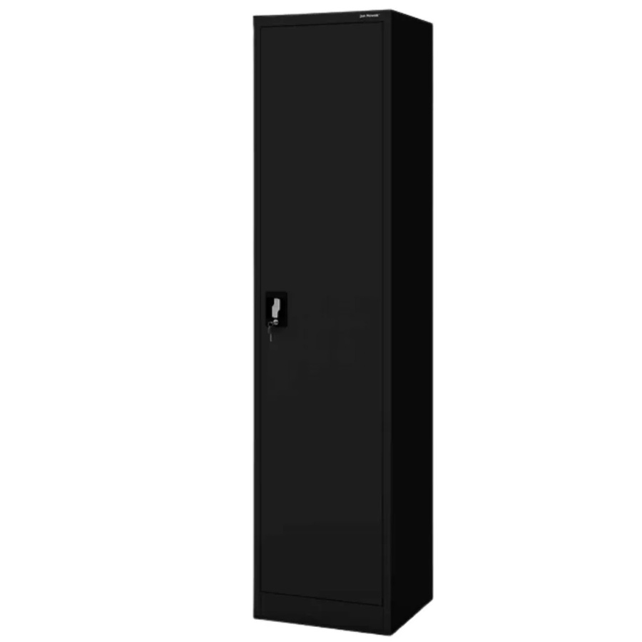 DELUKE Aktenschrank mit Flügeltüren und Schloss in Schwarz, Metall, H x B x T: 185 x 45 x 40 cm - Bild 2