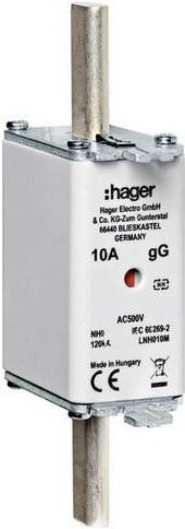 Hager NH-Sicherung LNH010M Sicherungsgröße 0 10A 1 Stück - Bild 1