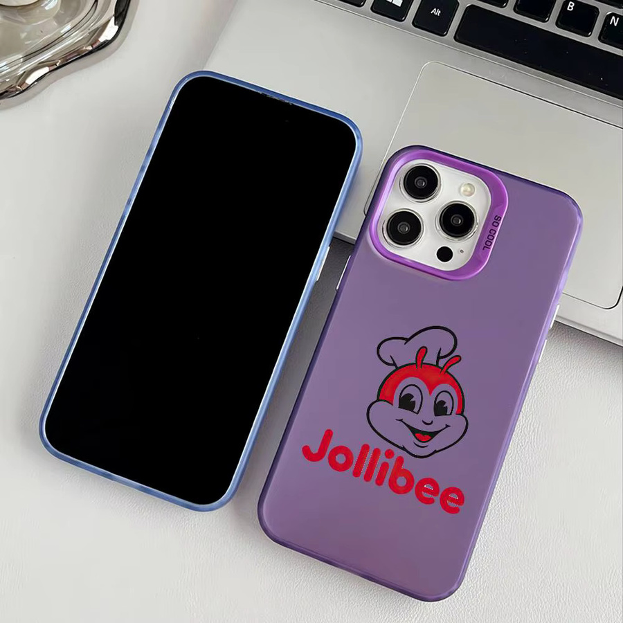 Jollibee Gebratenes Huhn Handyhülle für iPhone 17, 16, 15, 14, 13, 12 Pro Max mit Metallknopf in Lila - Bild 2