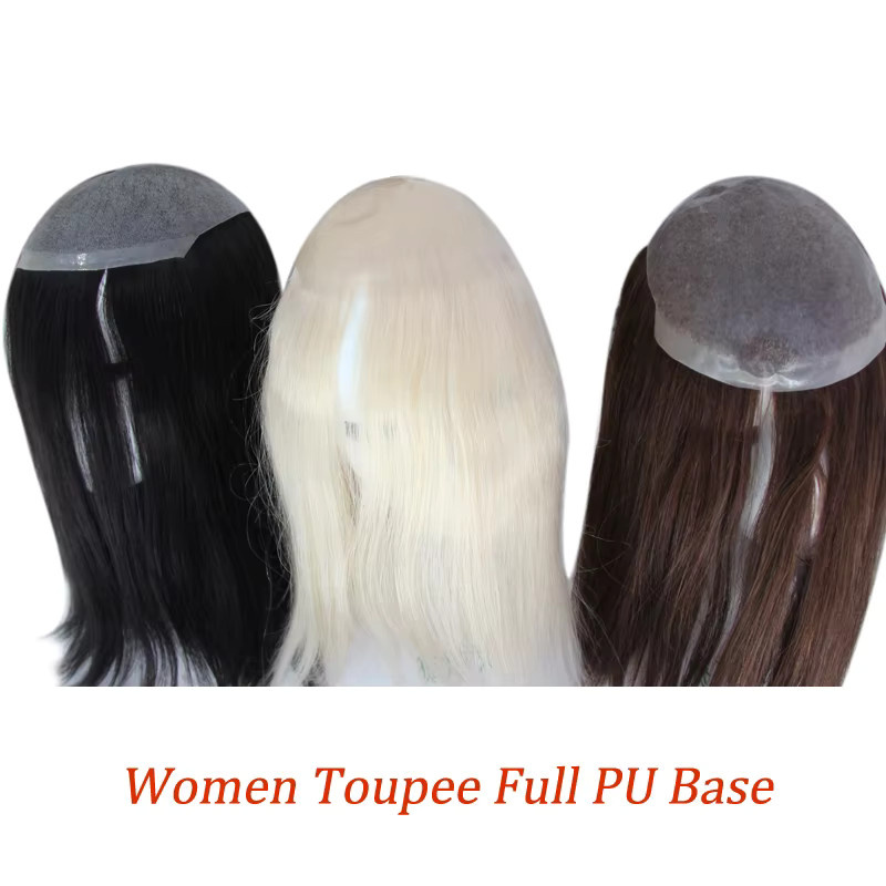 Kuin Damen-Toupet, brasilianisches Echthaar, Voll-PU 0,06 mm, 7x9 Zoll - Bild 4