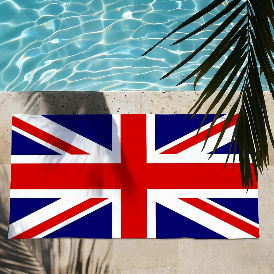 Schnelltrocknendes und saugfähiges Strandtuch mit UK England Flagge von JMG Household Supplies, Mehrfarbig, B: 40 cm, H: 70 cm - Bild 2