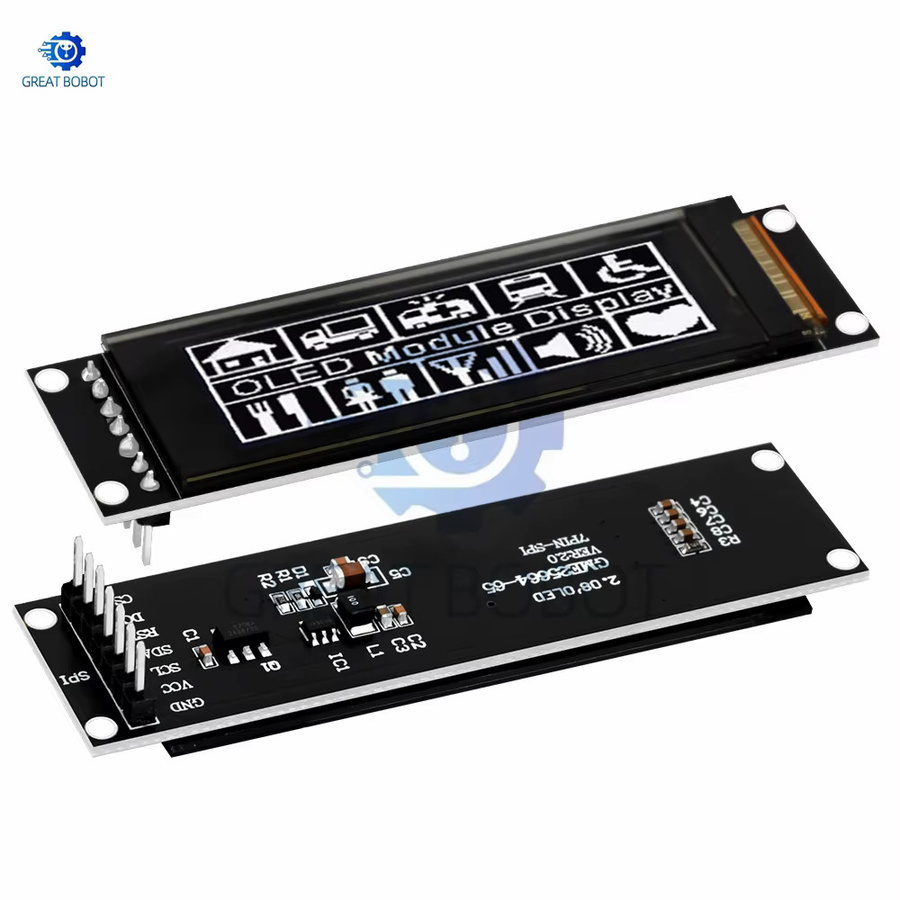 Baishundianzi OLED-Display 2,08 Zoll mit SH1122-Controller, 256 x 64 Grafik-LCD-Modul, Farbe: Weiß - Bild 3