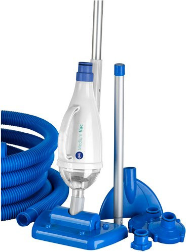 GRE Bodenreiniger Medium Vac in Weiß und Blau mit Aluminiumrahmen und Kunststoffgestell - Bild 1