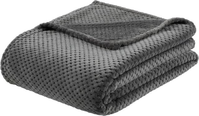 Mömax Kuscheldecke Lars in Grau, B/B: 140 x 180 cm, weiche Jacquard-Faser mit Oeko-Tex Standard 100 - Bild 1