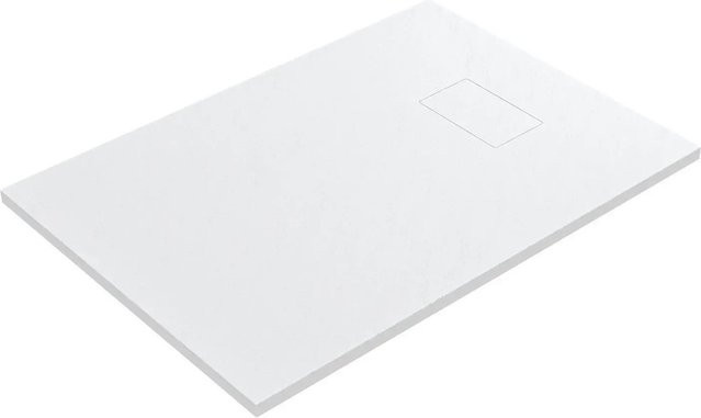 Aquabatos Duschwanne Rechteck in Weiß aus SMC Kunststoff mit Steinoptik und rutschfester Oberfläche B/B/H: 120 x 80 cm - Bild 1
