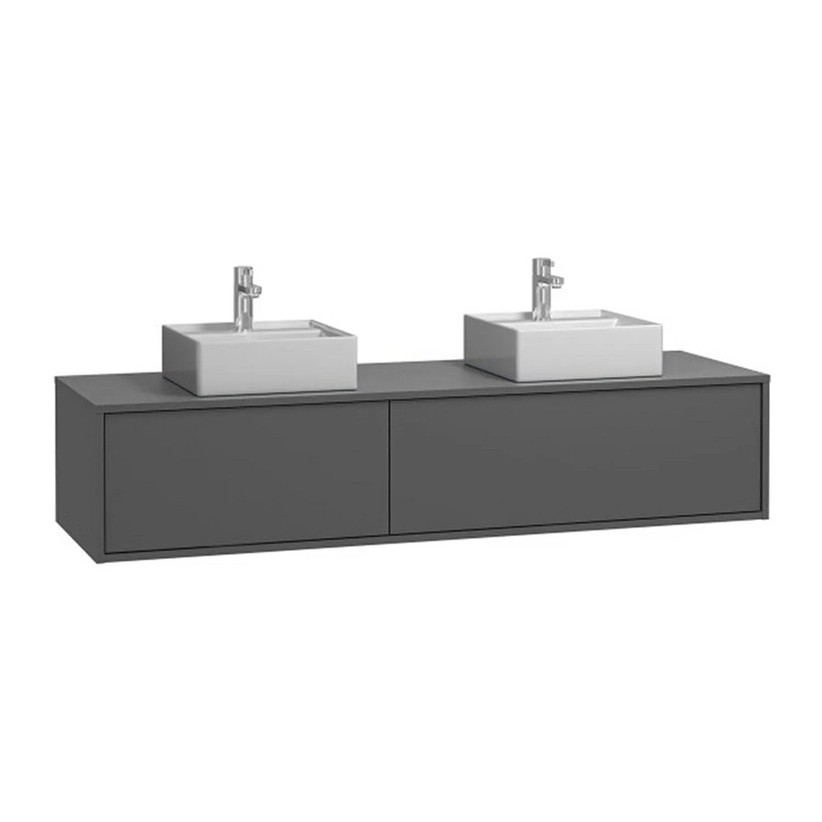 Doppelwaschtisch Isaure Vente-unique in Anthrazitgrau matt, Breite: 150 cm - Bild 2