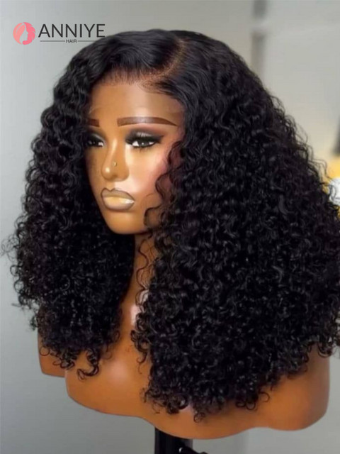 ANNIYE Kinky Curly Perücke, 100 % Echthaar, Bob, Damen - Bild 1