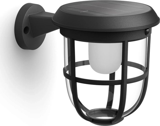 Philips Radii Solar-Außenwandleuchte mit Bewegungsmelder, LED, Warmweiß, Schwarz - Bild 1