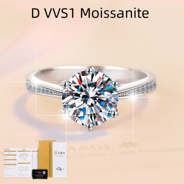 YDSMOSO Ring 925 Silber, Moissanit, Damen - Bild 1