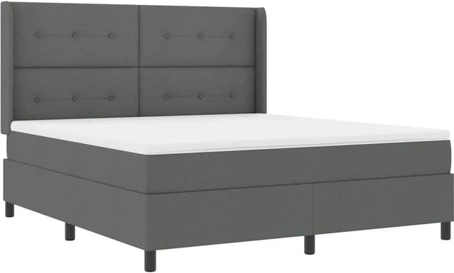 vidaXL LED Boxspringbett mit Matratze und Schubladen in Dunkelgrau, B/T: 180 x 200 cm - Bild 1