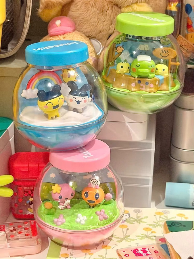 Bandai Tamagotchi Miniatur-Flaschenszenenfiguren, Mimitchi Kuchipatchi Hanatchi - Bild 4
