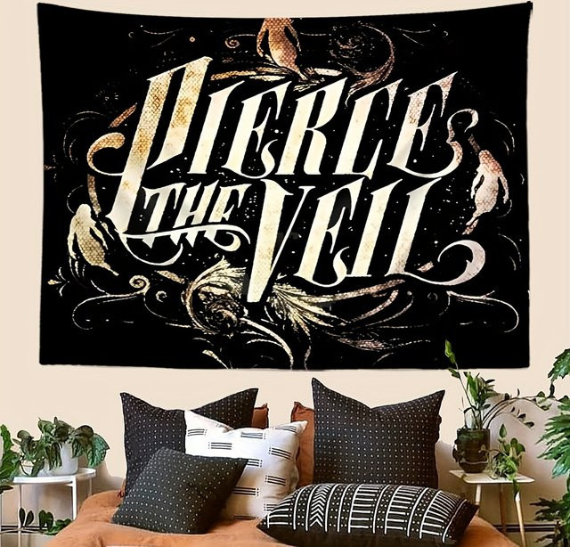 VIKAMA Wandteppich Pierce The Veil Rock Musik Wandkunst Multicolour B: 75 cm, H: 58 cm - Bild 1
