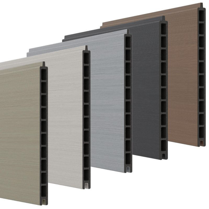 Sichtschutzzaun MAX-XL aus WPC mit Lamellen in Beige und Multicolour, Höhe: 179 cm, Breite: 179 cm, Tiefe: 28 cm - Bild 1