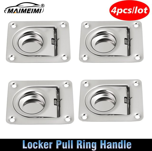 MAIMEIMI Sicherungsringgriff aus Edelstahl für Marine, Boot und Yacht, 4 Stück, B/H: 65 x 55 mm - Bild 1