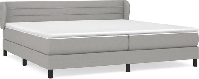 vidaXL Boxspringbett mit Matratze Hybrid-Design in Hellgrau, B/T/H: 200 x 200 x 203 cm - Bild 1