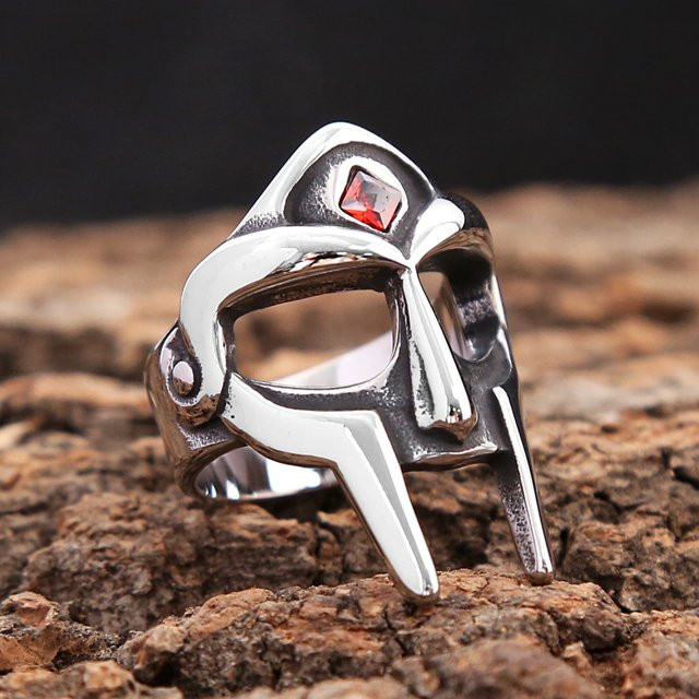 NORTHMAN Ring Edelstahl, Silber, Kristall, Vintage, Unisex - Bild 1