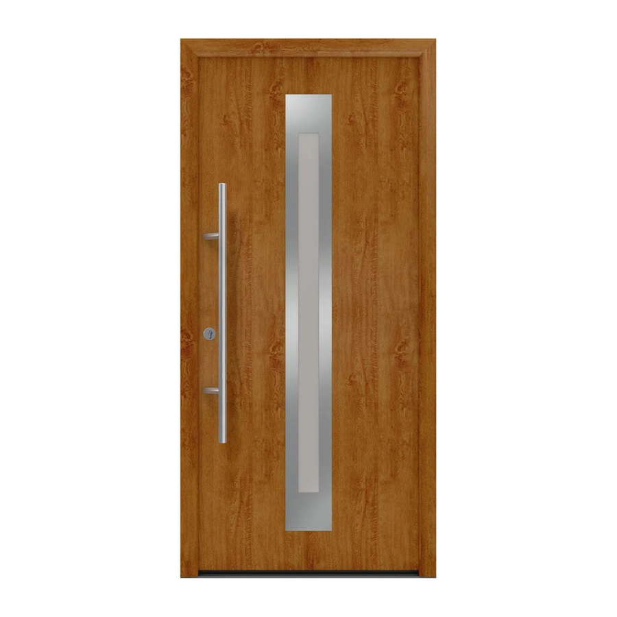 EcoStar Haustür Isopro Secur IPS 770S in Golden Oak, Farbe Braun, mit Glaseinsatz, B/H: 110 x 210 cm, DIN Links - Bild 2