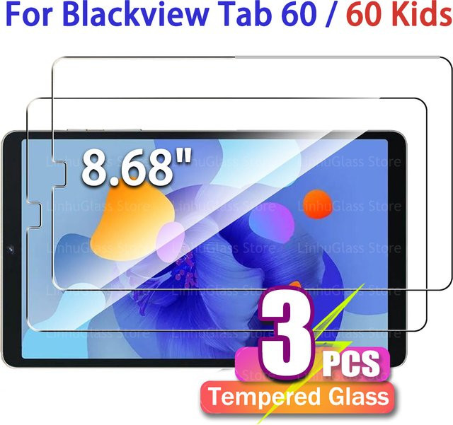 Blackview Displayschutzfolie aus gehärtetem Glas für Tab 60 / 60 Kids 8,68 Zoll, transparent, kratzfest und anti-fingerabdruck - Bild 1