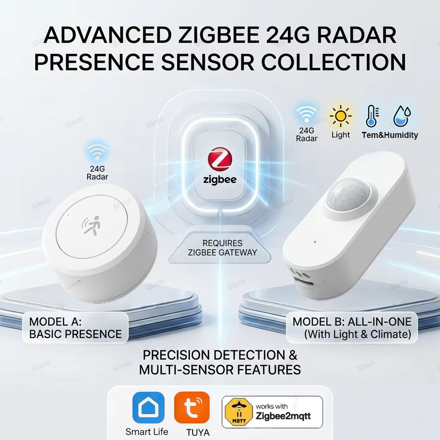 Loginovo Zigbee 24GHz mmWave Präsenzsensor mit Licht-, Temperatur- und Luftfeuchtigkeitserkennung in Weiß für Tuya und Z2MQTT - Bild 4