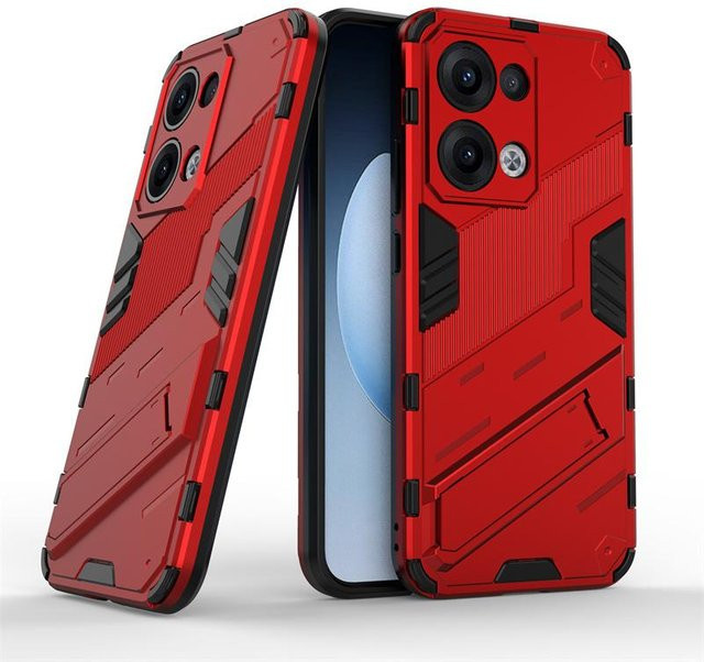 Stoßfeste Rüstungshülle mit Magnet und Ständer für OPPO Reno 13, Reno 12, Reno 11 Pro und Reno 11F 5G in Rot - Bild 1