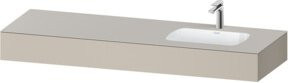 Duravit Einbauwaschtisch-Möbel-Set Qatego in Beige mit 1 Aufsatzschale und Überlauf, B/T/H: 160 x 55 x 17 cm - Bild 1