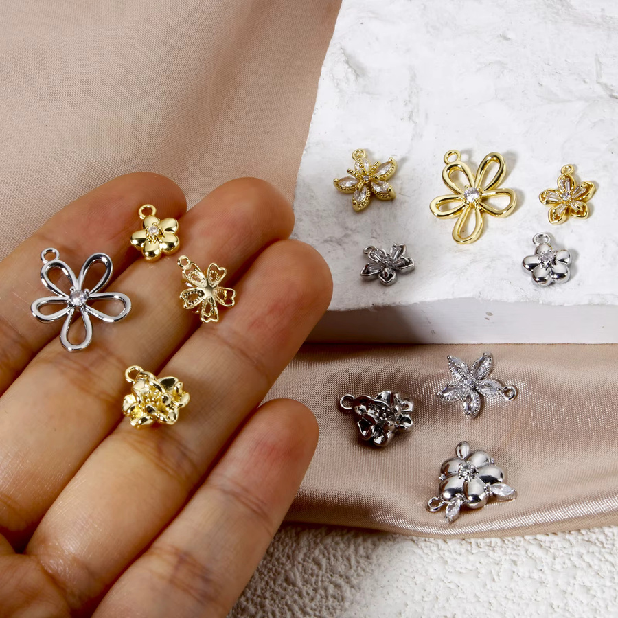 8seasons Charms, Blume, Messing, Bunt, Kristall, Damen - Bild 2