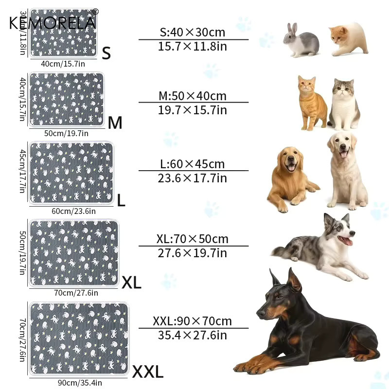 KEMORELA Sommer-Eisseide Haustier-Kühlmatte in Grau, wasserdichte und rutschfeste Schlafunterlage für Hunde und Katzen - Bild 3