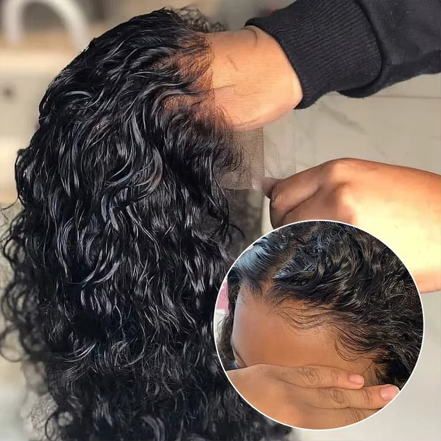 xbeauty Deep Wave Lace Front Perücke, Brasilianisches Echthaar, Kurz - Bild 3