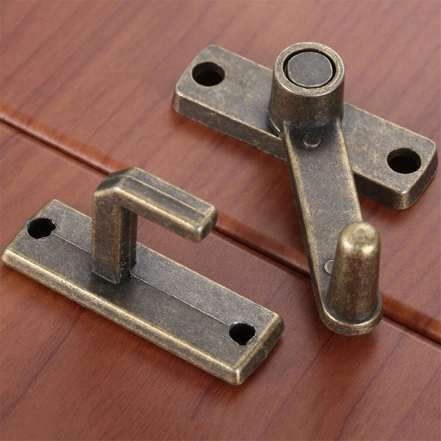 Schiebefenster Türschloss Set aus Metall in Bronze mit Schrauben für Fenster und Türen - Bild 1