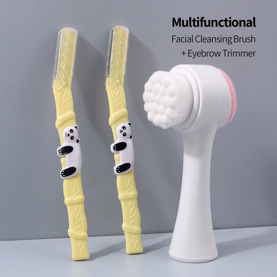 KOSSHOW 3-teiliges Schönheitsset, Gesichtsreinigungsbürste und Augenbrauenttrimmer, Unisex - Bild 2