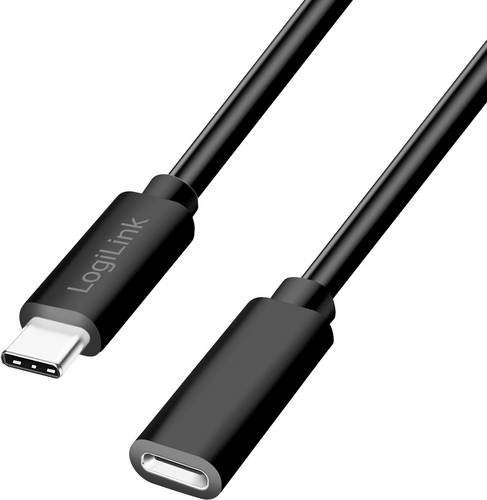 LogiLink USB-C Kabel USB 2.0 mit USB-C Stecker und USB-C Buchse, Schwarz, 3,00 m - Bild 1